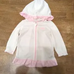 ラッシュガード ホワイト/ピンク フリル付き