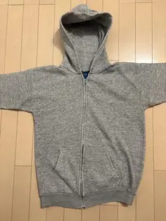 Tultex ジップパーカー グレー S アルミジップ 80s 古着 短丈