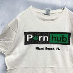BGAK ネタ Tシャツ 古着 白 ポルノハブ マリファナ 大麻 お土産