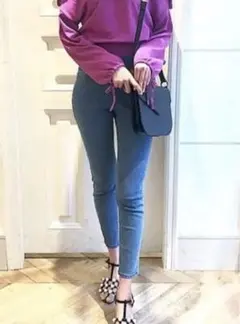リリーブラウン サイドベルトデニムスキニーパンツのサムネイル