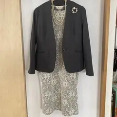 エイミィ様専用。 SALE⭐︎ダマスク柄レース柄長袖ワンピースとジャケットセット