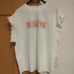 coen フリルスリーブ ロゴTシャツ ホワイトのサムネイル