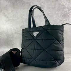 【未使用級】プラダ ハンドバッグ 2way 三角 Re-Nylon ブラック
