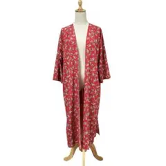 グローバルワーク✨花柄ロングカーディガン(ガウン)【Ｍ】総柄　ボタンレス