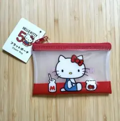 新品　HELLO KITTY ハローキティ フラットポーチ 50周年　サンリオ