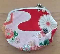 和柄がま口ポーチ