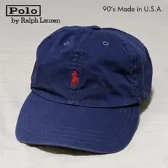 90s USA製 ポロラルフローレン キャップ ブルー Ralph Lauren