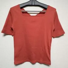 AZUL by moussy 2WAY RIB TOPS オレンジ