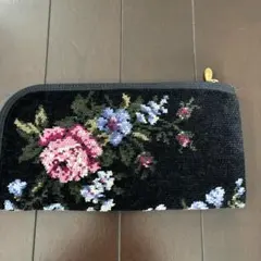 alpaloh 長財布 花柄 シュニール織 ブラックのサムネイル
