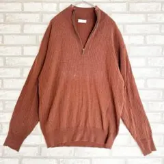 【毛100%】YUKI TORII 長袖 ジップアップセーター ブラウン L