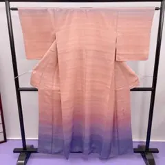 ★4087★ 訪問着 グラデーションぼかし くすみピンク 紫色 袷