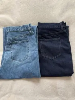 新品未使用UNIQLO ワイドストレートジーンズ　丈長め