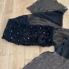 黒 シフォン ストール・ショール