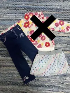 ニットパンツ&スカート2点セット　女の子　冬