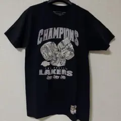 ミッチェルアンドネス NBA レイカーズ 3連覇 リング Tシャツ 黒 M