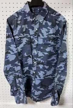 RAGEBLUE 迷彩柄シャツ メンズM ブルー