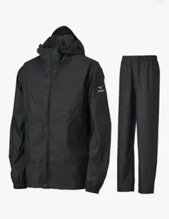 Mizuno レインコート上下(ブラック) ジャケット・パンツセット M
