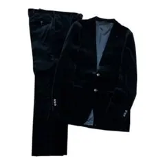 ユナイテッドアローズ 高級ベルベットセットアップスーツ　ブラック　ベロア