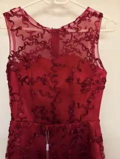 ロングドレス 演奏会 パーティードレス 発表会　ワインレッド