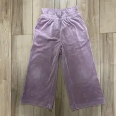 GU ワイドパンツ　ベロア　ピンク系　120cm