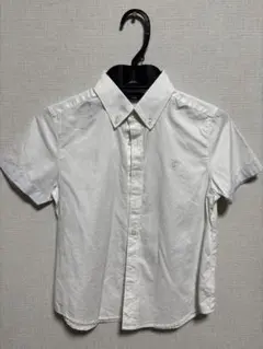 コムサイズム　キッズ　120センチ　ホワイト 半袖シャツ 襟と袖口ライトブルー