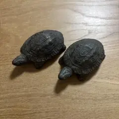 美品】ビンテージ カメ 亀 角材 置物 インテリア 工芸品 美術品 A1623