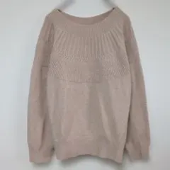 ​【美品】anySiS オンワード樫山 ケーブルヨーク切替 ニット ピンク 2