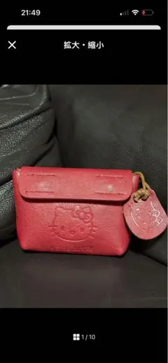 HELLO KITTY ハローキティ 本革レザー コインケース レッド