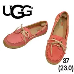 大人気☆ UGG モカシン リボン レースアップ シューズ ピンク37