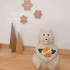 《しろくま貯金箱》金木犀のリース風