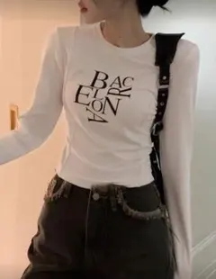 【SHEIN】ロング丈 ラウンドネック 長袖Tシャツ