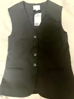 H&M 新品　ジレ　ノーカラー　ブラック ベスト