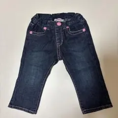 MIKIHOUSE original ダークデニムパンツ100 ピンクステッチ