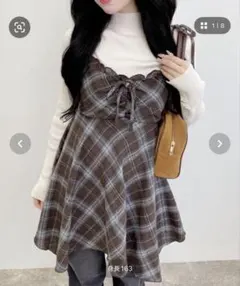INGNI チェック柄イレヘムチュニックワンピース