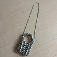 完売品！最終値下げ！美品！パール　ミニショルダーバッグ　シルバー
