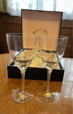 【新品】ボヘミアクリスタル　ワイングラスセット