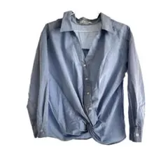 nano&co ねじりデザイン シャツ ブルー 36