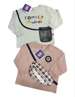 【新品未使用】トミカ 長袖 Tシャツ 2枚セット 90cm はたらくくるま