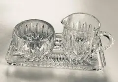 クリスタルガラス シュガーポットとクリーマーセット