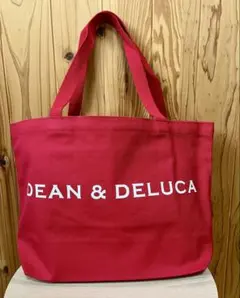 DEAN＆DELUCA♪ 内ポケ付　肩かけトートバッグ　Lサイズ　レッド
