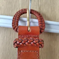 レザー編み込みベルト ブラウン