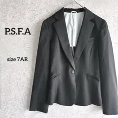 P.S.F.A テーラードジャケット 小さいサイズ 黒 ストライプ ビジネスのサムネイル