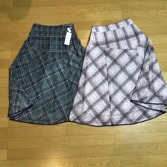 anysis チェック柄スカート2枚セット