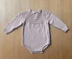 QUINCY MAE ニットロンパース　12-18ヶ月 ピンクベージュ