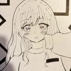 オリジナル手描きイラスト　アナログイラスト　女の子　原画　絵　一点