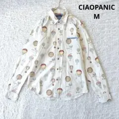 【チャオパニック】カジュアルシャツ　総柄シャツ　気球柄　長袖　アイボリー　M