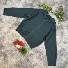 ✨COMME CA ISM✨サイズ9(M)ダークグリーン フルジップ パーカー