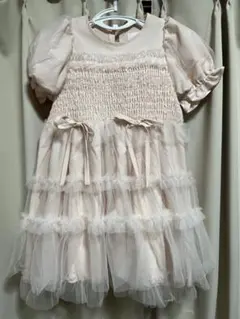 松本かれんさん着用　merry jenny チュールパフスリーブミニワンピース