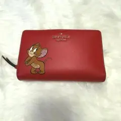 レア ケイトスペード トムとジェリー 二つ折り財布 レッド - メルカリ