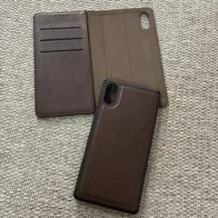 手帳型 iPhone12ケース ブラウン カードポケット付き　マグネット式